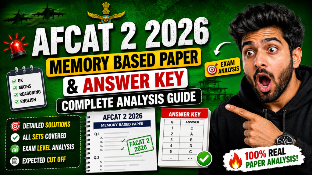 AFCAT 2 2026 Memory Based Paper & Answer Key Complete Analysis Guide