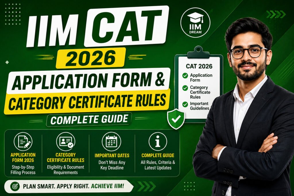 IIM CAT 2026 Application Form & Category Certificate Rules Complete Guide